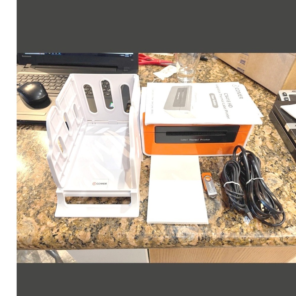 Comer CX418HD Logistics Thermal Label Printer Orange White High Def New - Picture 3 of 4